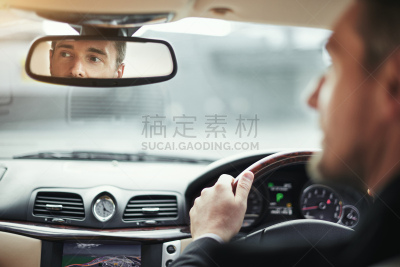生活方式,前进的道路,汽车视镜,汽车内部,镜子,司机,背面视角,轿车,汽车,看