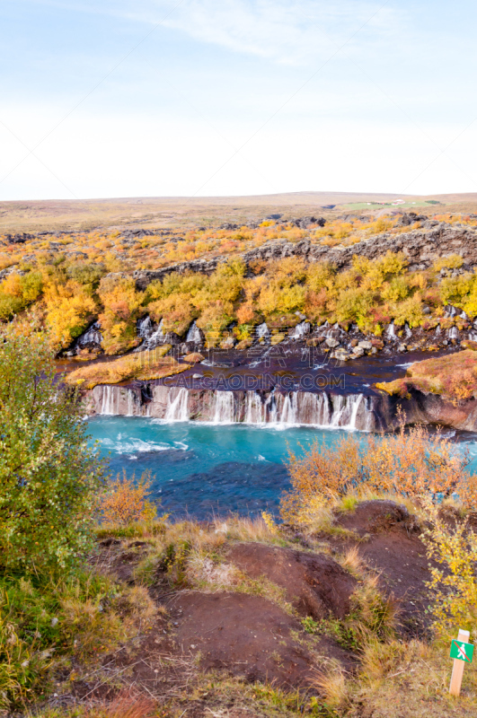 hraunfossar,瀑布,冰岛国,river hvita,自然,垂直画幅,熔岩,冰河,地质学,蓝色