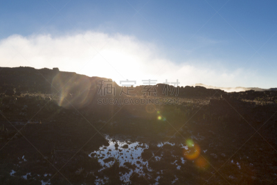 罗赖马山,雾,风景,奇异的,在下面,在上面,平顶山,canaima,特有物种,天空