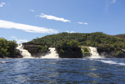 委内瑞拉,瀑布,卡奈玛湖,canaima,水,天空,公园,水平画幅,热带雨林,夏天