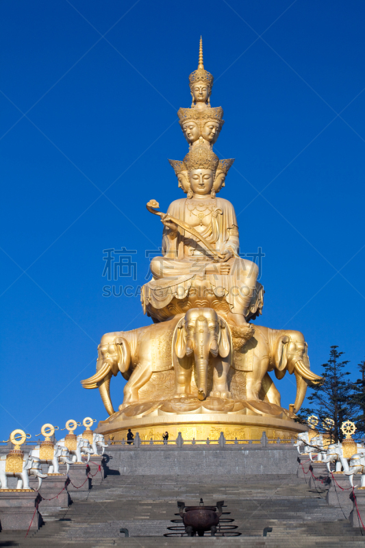 佛,峨眉山,垂直画幅,天空,灵性,无人,符号,彩色图片,雕塑,山