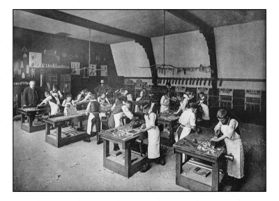 木工,教室,未成年学生,古董,伦敦,厚木板,贞德,寄宿学校,档案,1900