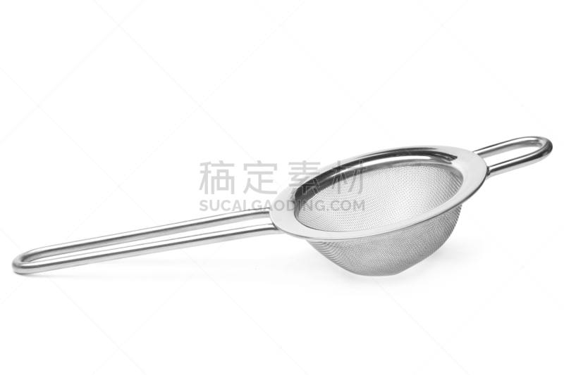 滤器,饮料,茶,空的,一个物体,背景分离,滤茶器,铬合金,食品,漏勺
