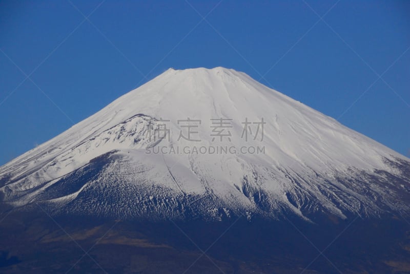 富士山,天空,水平画幅,地形,雪,无人,蓝色,日本,户外,静冈县