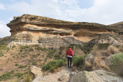 金门高地国家公园,旅行者,山,小路,风景,悬崖,徒步旅行,峡谷,南非,冒险
