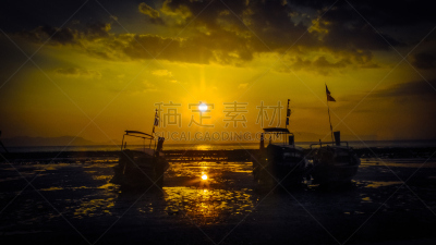 早晨,夏威夷大岛,曙暮光,古巴克里尼达,棕榈树,海滩,热带气候,黎明,安提瓜,波拉波拉