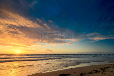 海滩,南澳大利亚,水,天空,水平画幅,夜晚,无人,阿德莱德市,夏天,户外