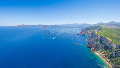 科西嘉,,水,天空,水平画幅,piana,无人,湿,海岸地形,户外