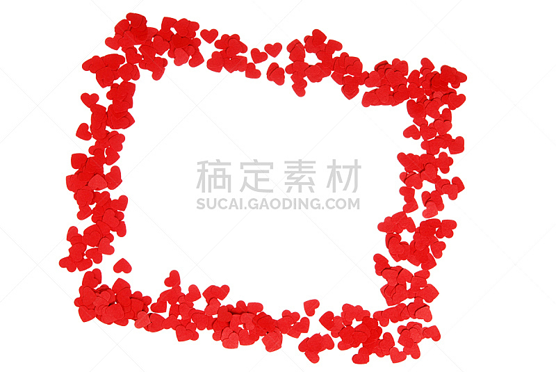 frame of small red hearts