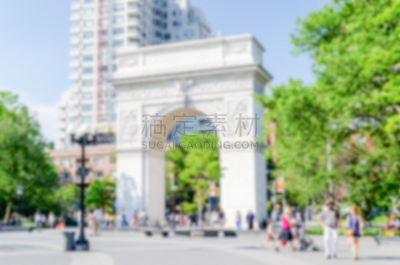 散焦,纽约,华盛顿广场拱门,背景聚焦,华盛顿广场公园,美国,水平画幅,建筑,乡村,蓝色