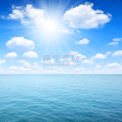 蓝色,海洋,水,天空,天堂,无人,户外,云景,方形画幅,太阳