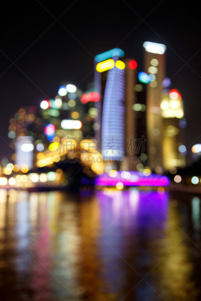 都市风景,运动模糊,背景聚焦,抽象,自然美,垂直画幅,新加坡,夜晚,无人,电灯泡
