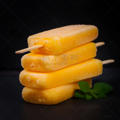 菠萝,水果,冰,冻结的,冰淇淋,无人,香草兰,奶油,果汁,夏天