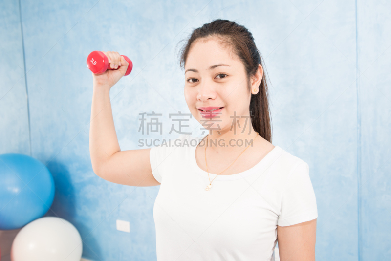 女性,青年人,哑铃,手柄,职业治疗,菲律宾,健康保健,运动,背景分离,肖像
