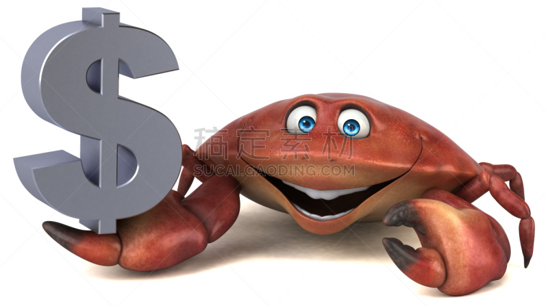 Fun crab - 3D Illustration