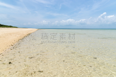 海滩,冲绳县,风景,岛,留白,休闲活动,沙子,平视角,竹富町,纯净