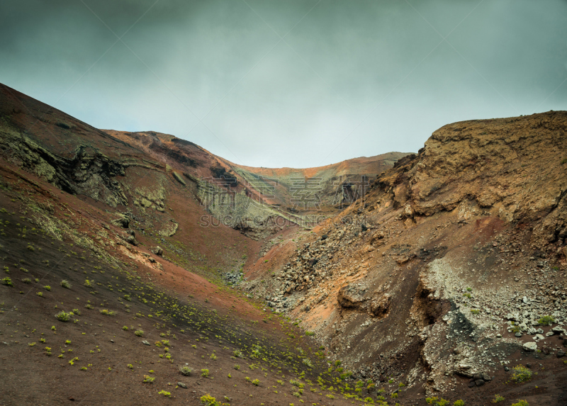 熔岩,火山,沙漠,timanfaya national park,兰萨罗特岛,金丝雀,褐色,气候,水平画幅,无人