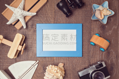 概念,背景,看风景,在上面,笔记本电脑,边框,水平画幅,贝壳,相机,海滩