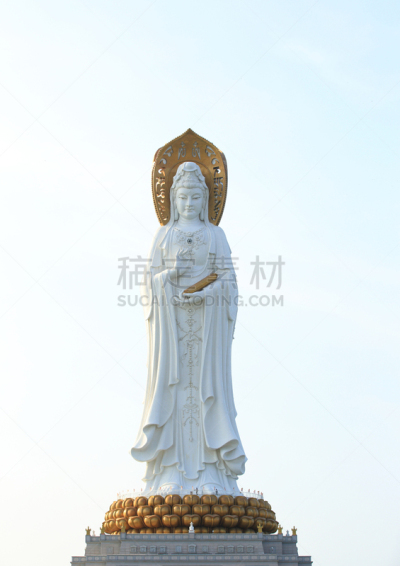 海南省,雕像,阴阳符,三亚,四臂观音,观音菩萨,垂直画幅,纪念碑,天空,灵性
