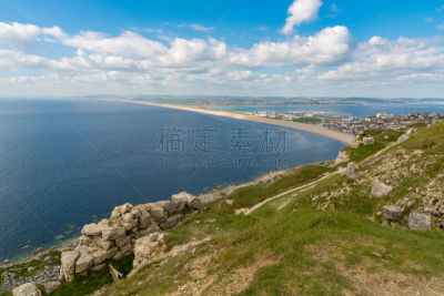 波特兰岛,切西海滩,侏罗纪海岸,英国,风景,多尔斯特,威姆士,韦茅斯波特兰港,多塞特郡,水