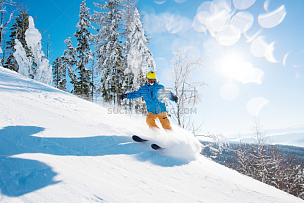 山,滑雪运动,男性,自然美,推铅球,日光,清新,冬天,粉末状雪,白昼
