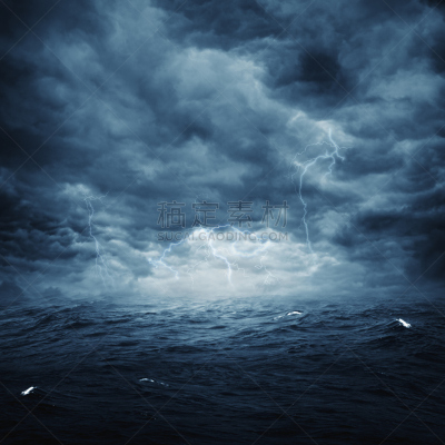 暴风雨,海洋,地形,平衡折角灯,在上面,创造力,自然,留白,风,无人