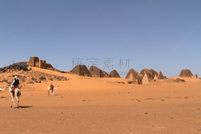 苏丹共和国,撒哈拉沙漠,麦罗埃金字塔,喀土穆,努比亚,法老,旅游目的地,水平画幅,户外,废墟