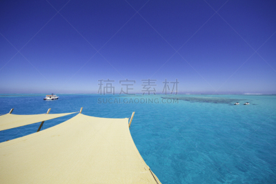 水,跳台,鸡尾酒,浮式平台,喷水推进艇,斐济,天空,水平画幅,无人,夏天