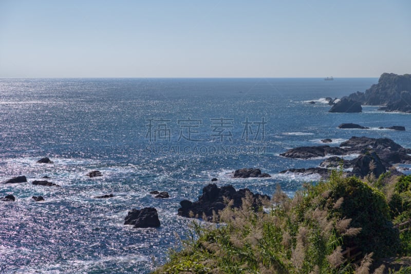 城镇,串本町,旅游目的地,水平画幅,无人,水平线,蓝色,日本,南,岩层