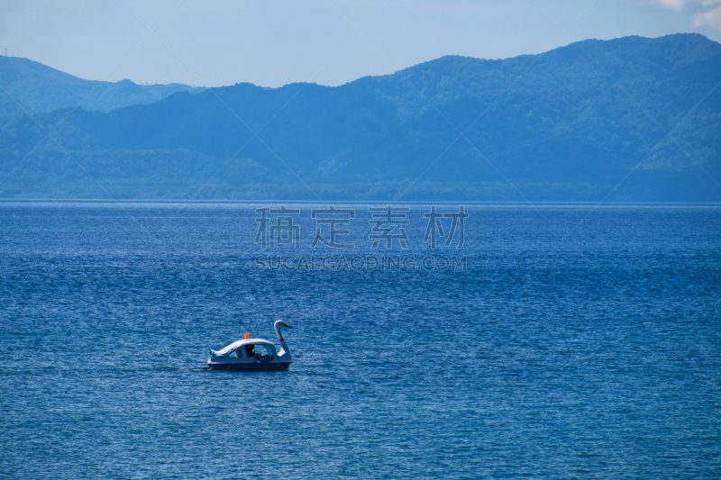 日本,北海道,支笏湖,船,白色,水,天空,美,风,水平画幅