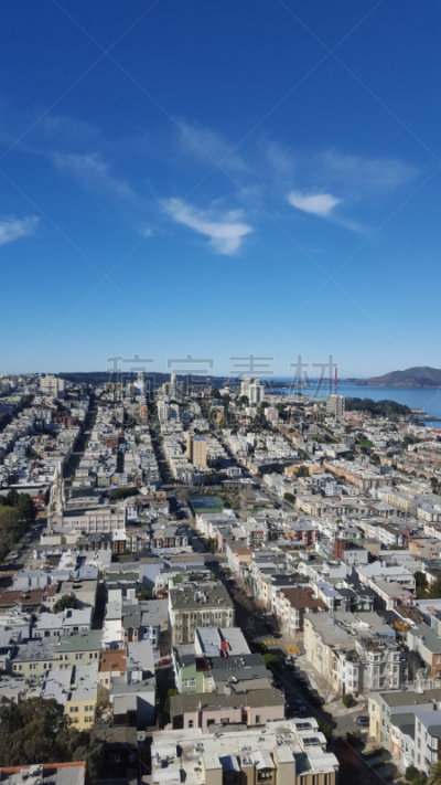 旧金山,垂直画幅,恶魔岛,柯伊特塔,山,户外,阿拉莫广场,都市风景,国际著名景点