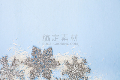 雪花,银,蓝色背景,贺卡,留白,新的,边框,水平画幅,档案