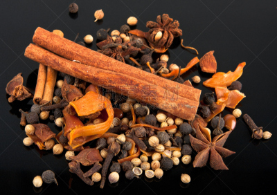 香料,堆,黑色背景,褐色,芳香的,水平画幅,胡椒,茴芹,图像,活力
