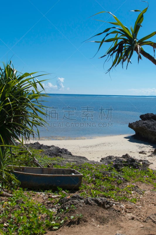 海滩,鸠间岛,冲绳县,八重山群岛,风景,垂直画幅,留白,休闲活动,竹富町,纯净