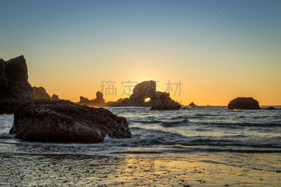 水,海洋,发际线后移,石兰科常绿灌木,额库拉州立公园,蒂拉穆克,阿斯托里亚,卡农海滩,奥勒冈海滨,波特兰