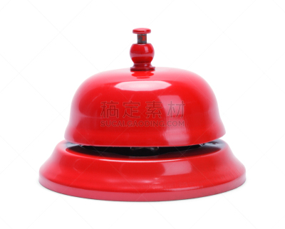 红色,铃,客户服务代表,留白,美国,水平画幅,银色,无人,酒店服务台,白色背景