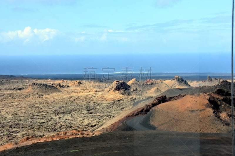 timanfaya national park,兰萨罗特岛,熔岩,火山,水平画幅,无人,彩虹,大西洋群岛,户外,西班牙