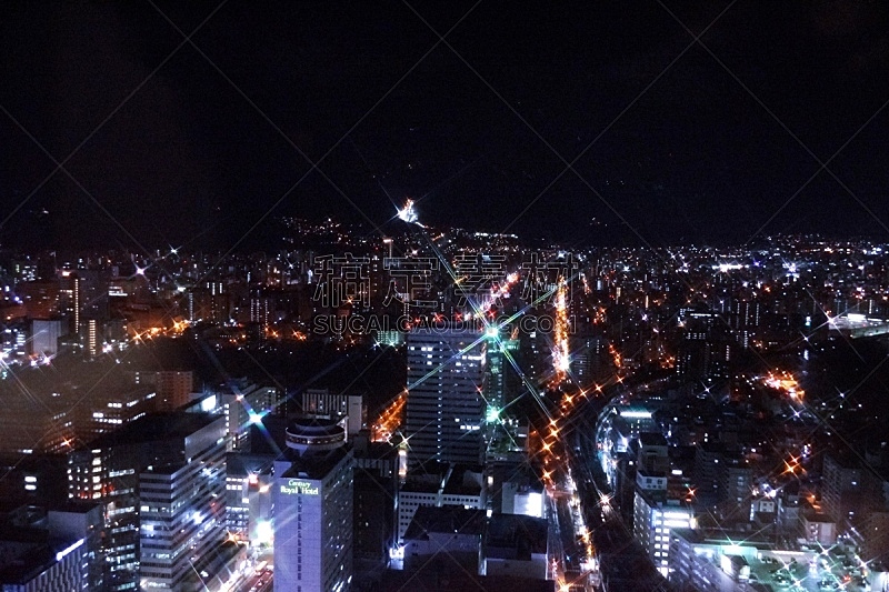 日本,札幌,现代,三个物体,夜晚,城镇景观,光亮,旅行者,观测点,灯