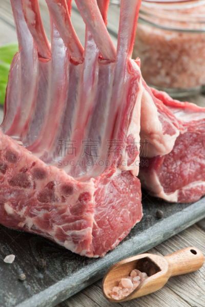 清新,肋骨,羊羔,肉,生食,格子烤肉,牛排,食品,排骨,罗勒