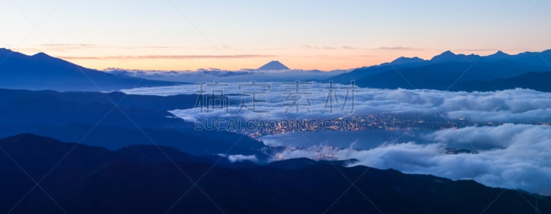 苏瓦湖,富士山,山,黎明,风景,自然美,自然,水平画幅,秋天,无人