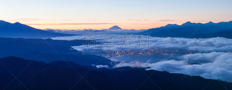 苏瓦湖,富士山,山,黎明,风景,自然美,自然,水平画幅,秋天,无人