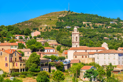 piana,科西嘉,都市风景,乡村,岛,法国,建筑外部,天空,枝繁叶茂