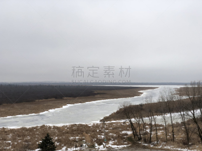 希博伊根,沼泽,水的凝结形态,美国,水平画幅,无人,户外,冻结的,水坝,冬天