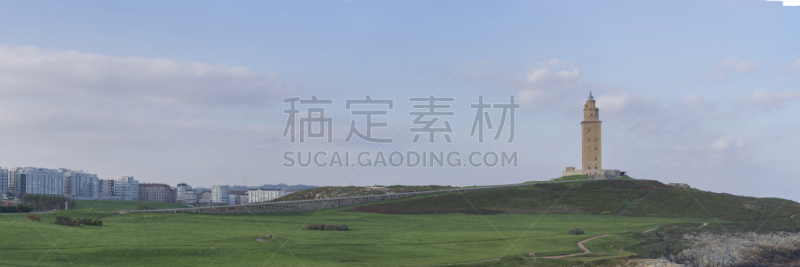 塔,大力神,水平画幅,建筑,无人,路,全景,加利西亚,建筑外部,户外