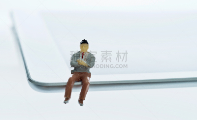 男商人,小雕像,平板电脑,留白,工业,白色,瓷器,技术,触控板,计算机