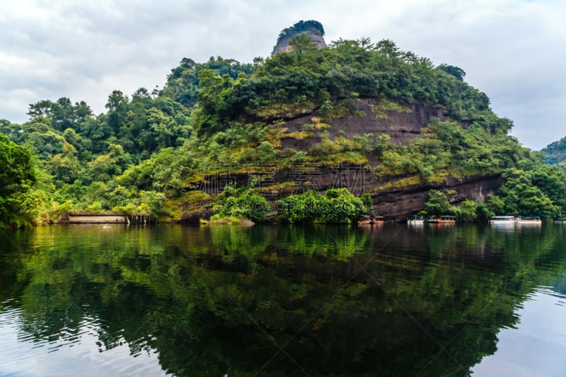 丹霞地貌,湖,山脉,丹侬山,悬崖,水平画幅,无人,韶山,岩面,户外