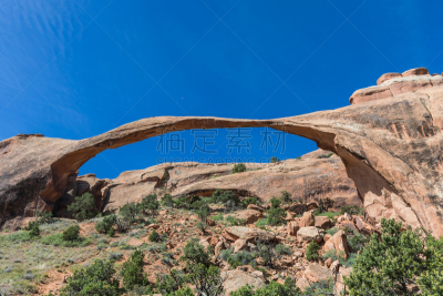 摩押,风景线拱,犹他,精致拱石,天空,美,公园,水平画幅,沙子,无人