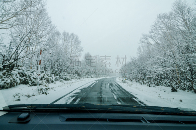 自驾游,层云峡,大雪山,日本,路,雪,天空,美,公园,水平画幅