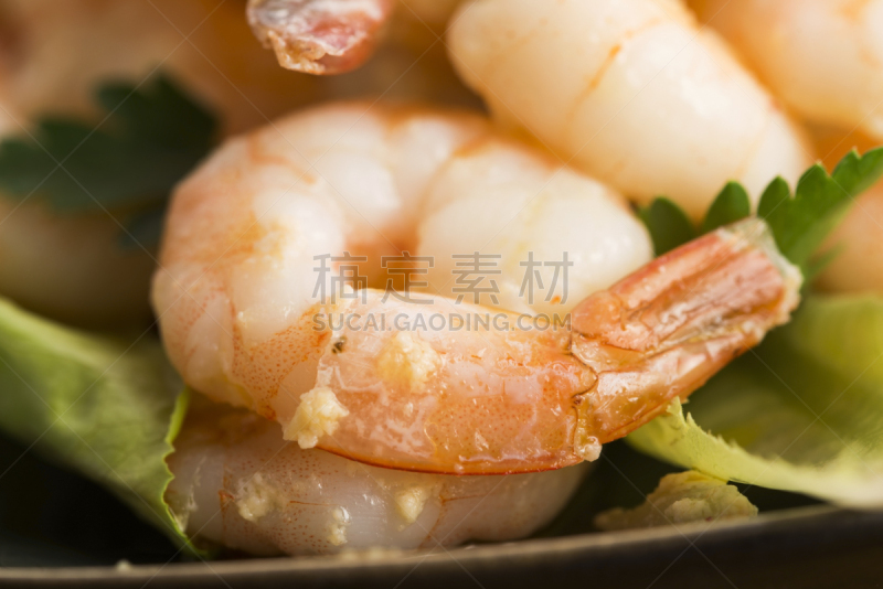 虾,大蒜,红辣椒粉,食用大虾,细香葱,餐前小吃,水平画幅,无人,莳萝,开胃品