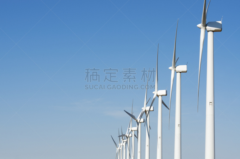 风轮机,有序,天空,水平画幅,风力,能源,无人,蓝色,现代,白色